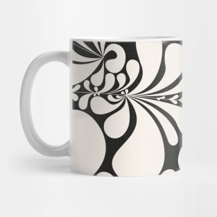 Groovy Folk Flowers / Retro Floral Decor on Charcoal Mug